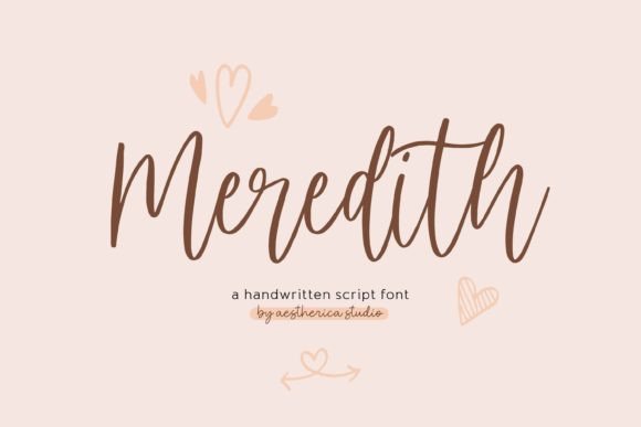 Discover the Elegance of Meredith: A Handwritten Script Typeface for Modern Design