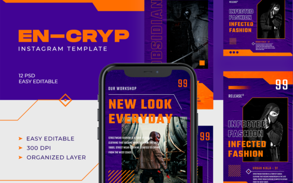 EN-CRYP Instagram Template: Techwear-Ready Design for Stunning Stories