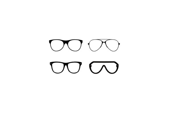 Vector Set of Black Glasses Frame Design for Creative Projects